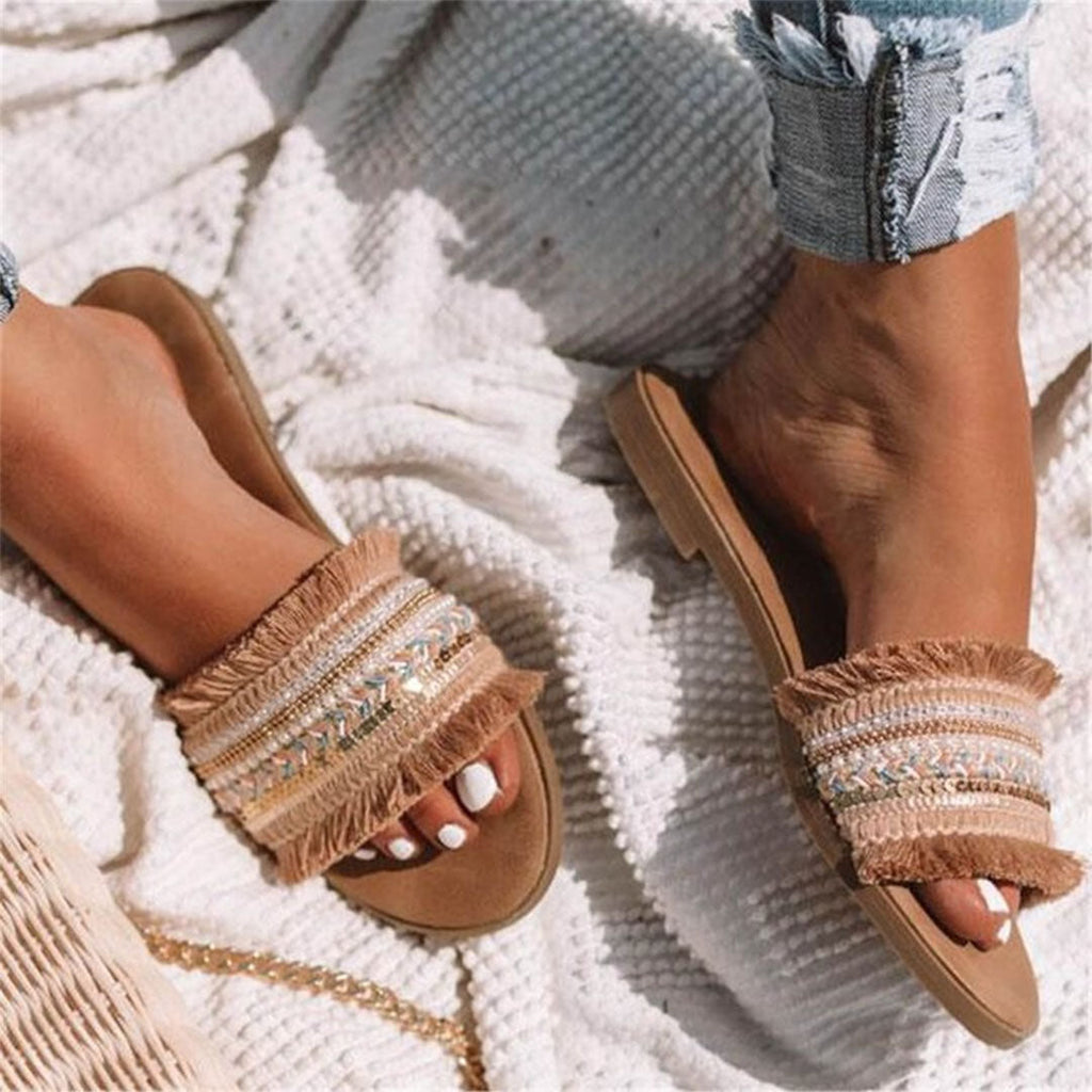 Valenzora | Mules, Boho style, flat, sandals, summer shoes