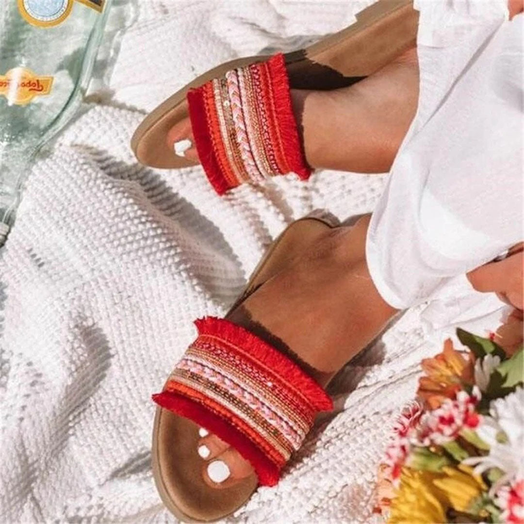 Valenzora | Mules, Boho style, flat, sandals, summer shoes