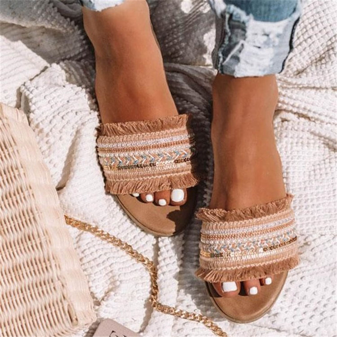 Valenzora | Mules, Boho style, flat, sandals, summer shoes
