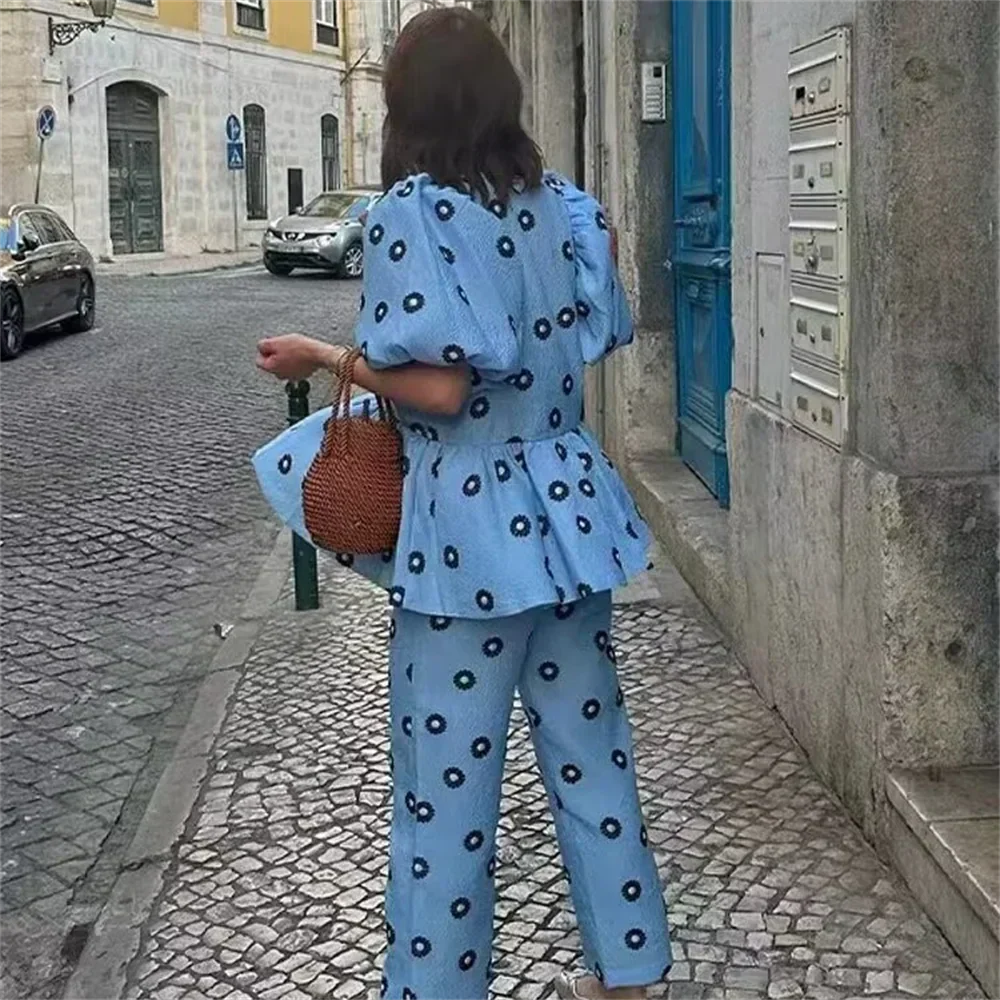 Valenzora - Top + Trousers - Casual - Printed - Summer