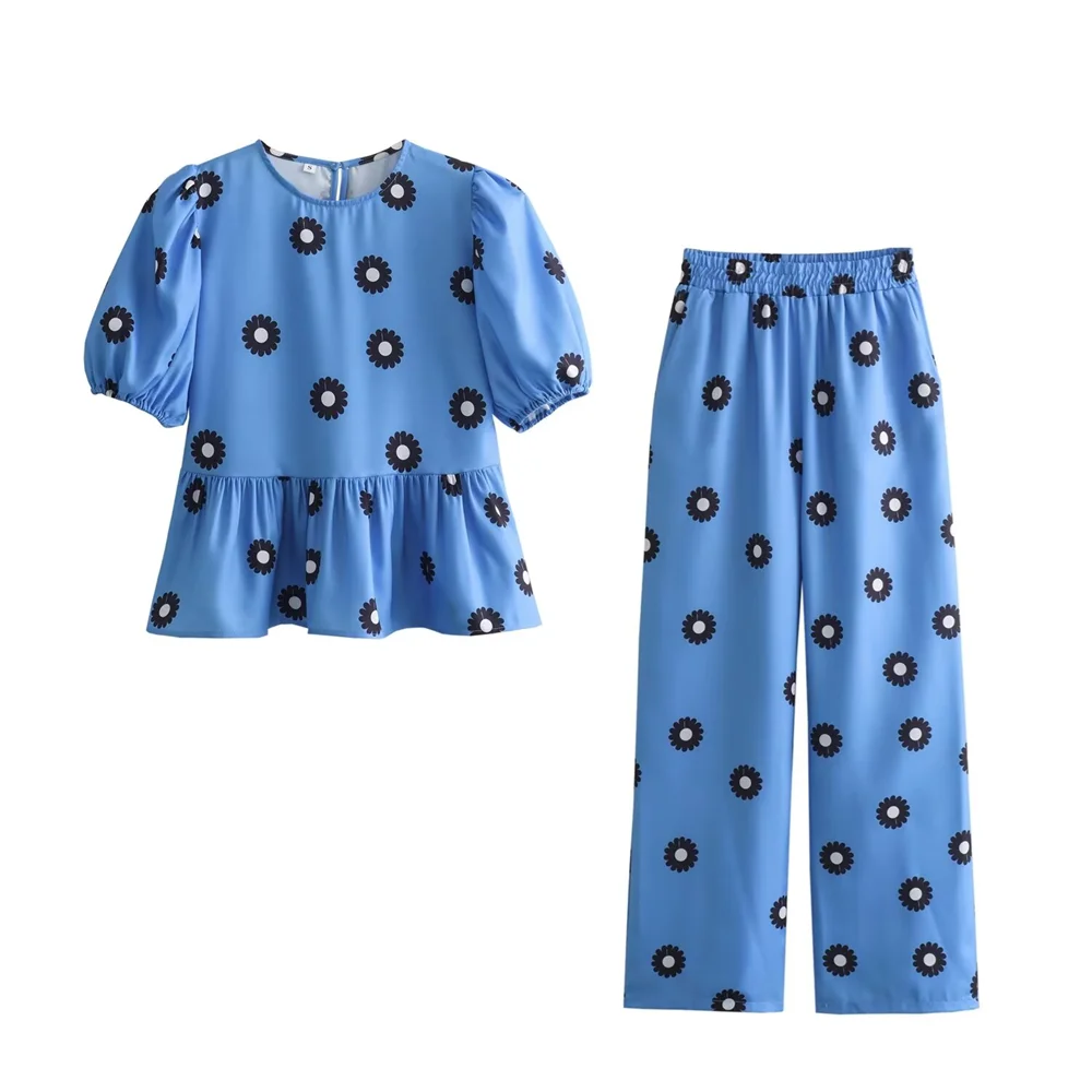 Valenzora - Top + Trousers - Casual - Printed - Summer