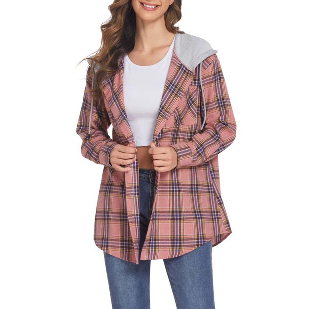Valenzora - Elegant hooded jacket with check design
