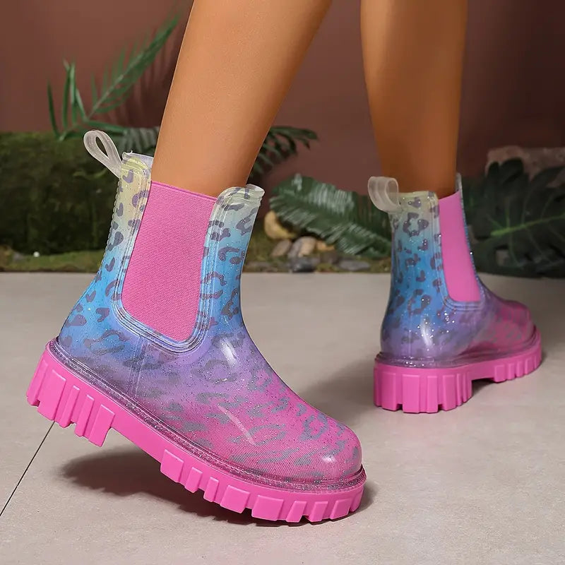 Valenzora | Dyed PVC rain boots - waterproof with thick sole for women