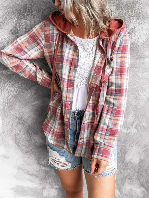 Valenzora Hoodie - Loose Fit - Drawstring - Button Up Shirt - Women's Clothing