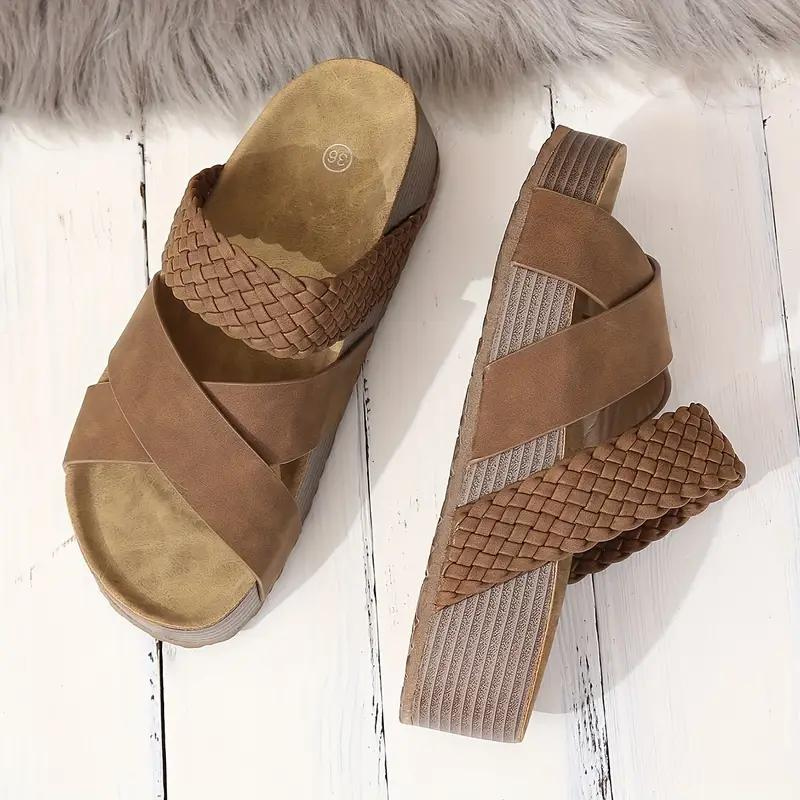 Valenzora | Slip-on slippers with cross straps, summer shoes for women, sandals