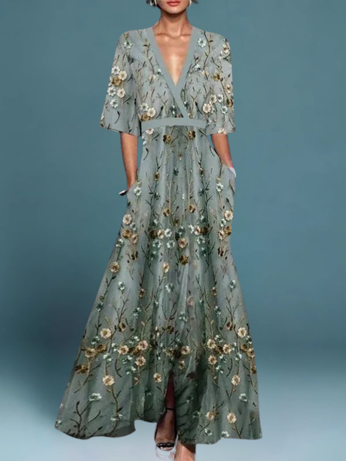 Valenzora | Elegant long floral dress