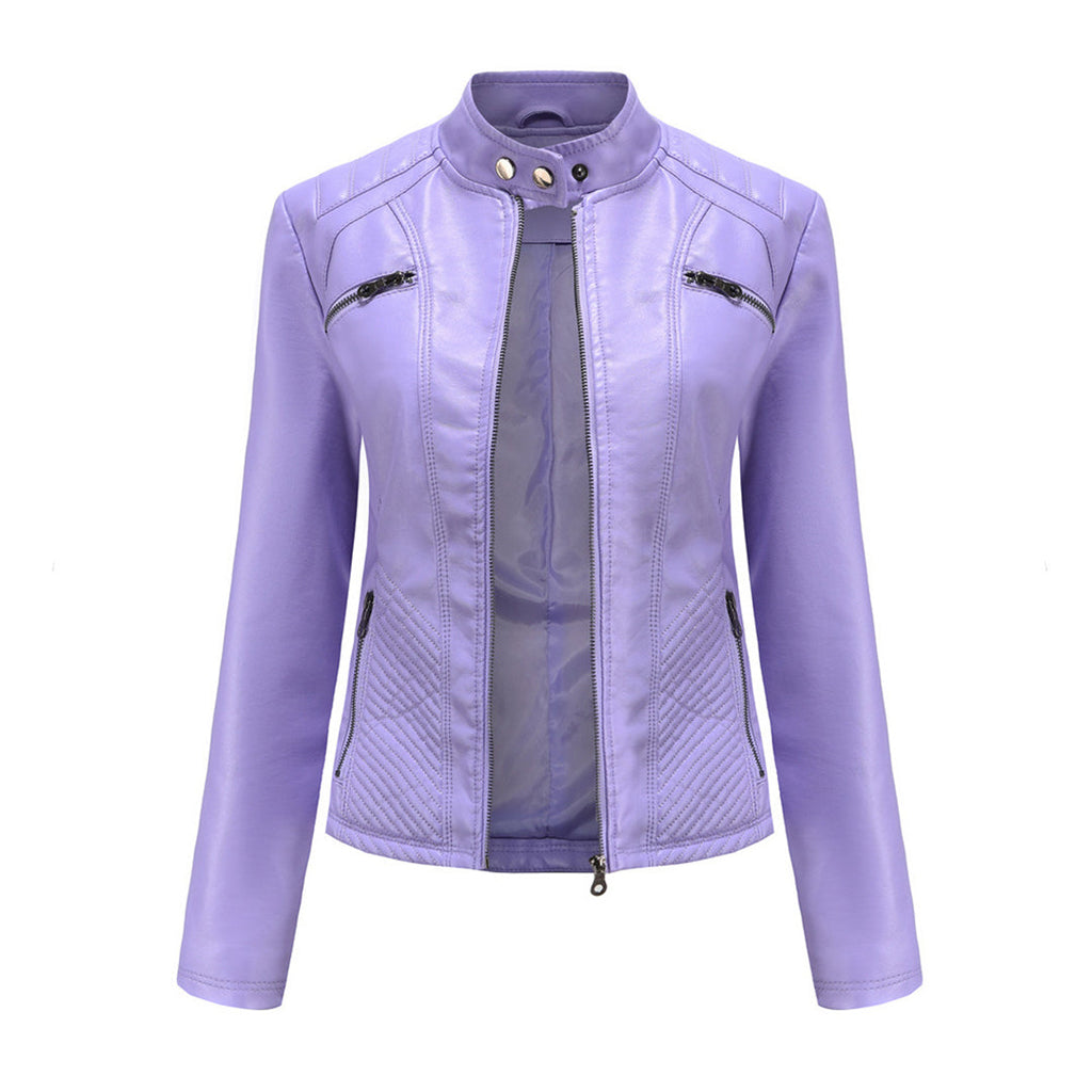 Valenzora | Women's leather jacket - Fashionable jacket with zipper