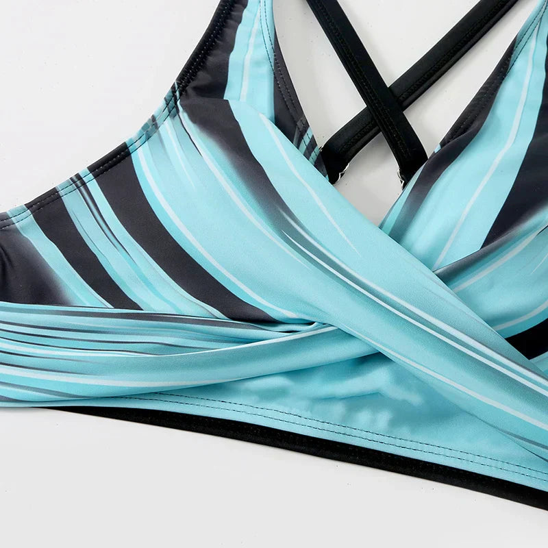 Valenzora | Push-up Neckholder-Bikini-Set mit hoher Taille für Damen