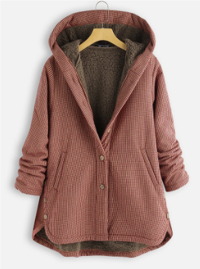 Valenzora | Warm Checkered Hooded Jacket
