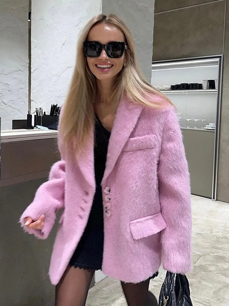 Valenzora - Women's soft, fluffy, textured coat