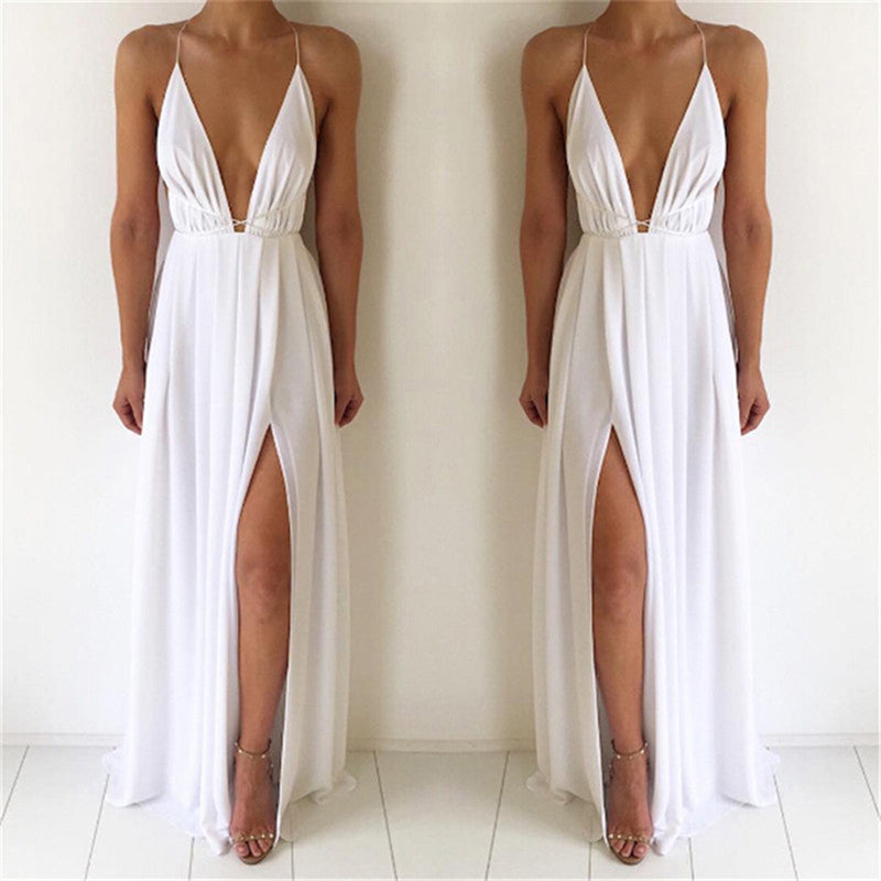 Valenzora | Boho dress white with back cutout