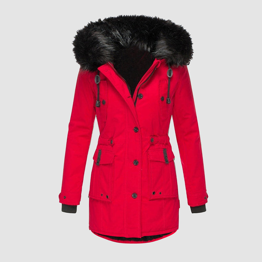 Valenzora | Elegant women's winter jacket with fur collar