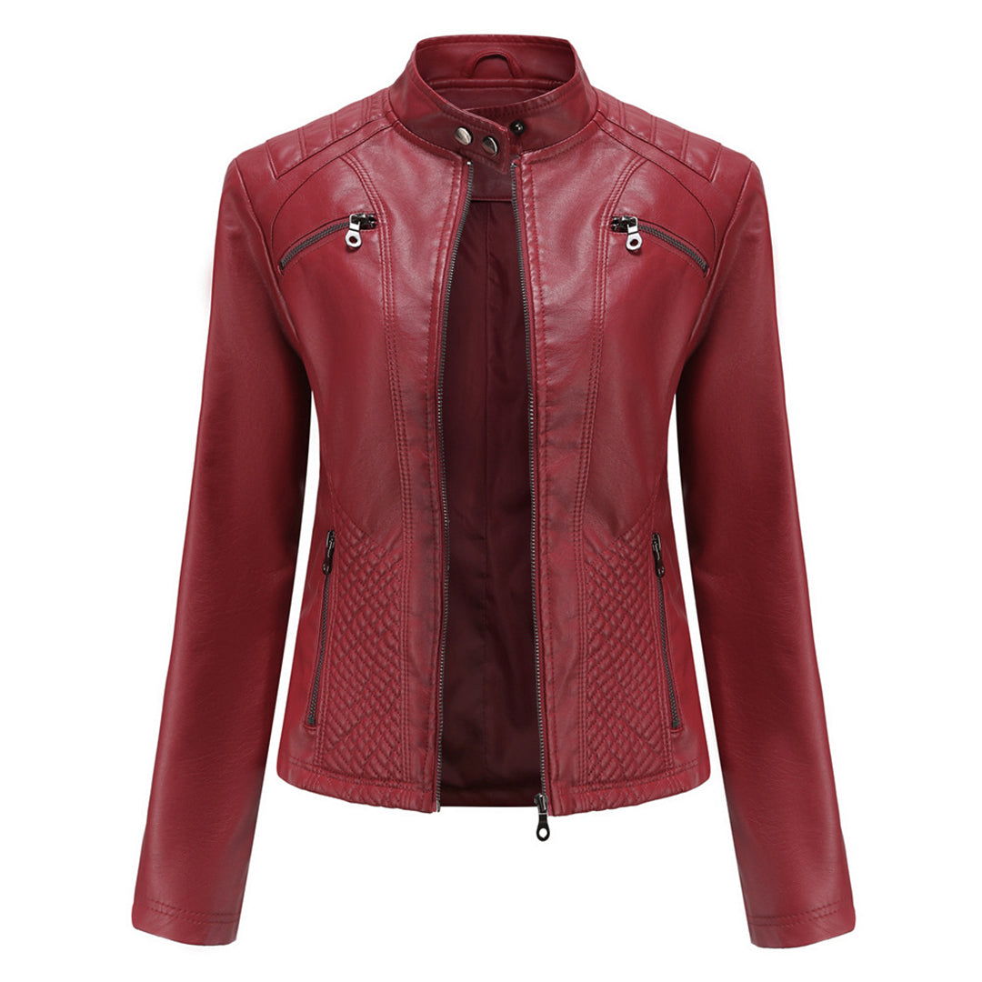 Valenzora | Women's leather jacket - Fashionable jacket with zipper