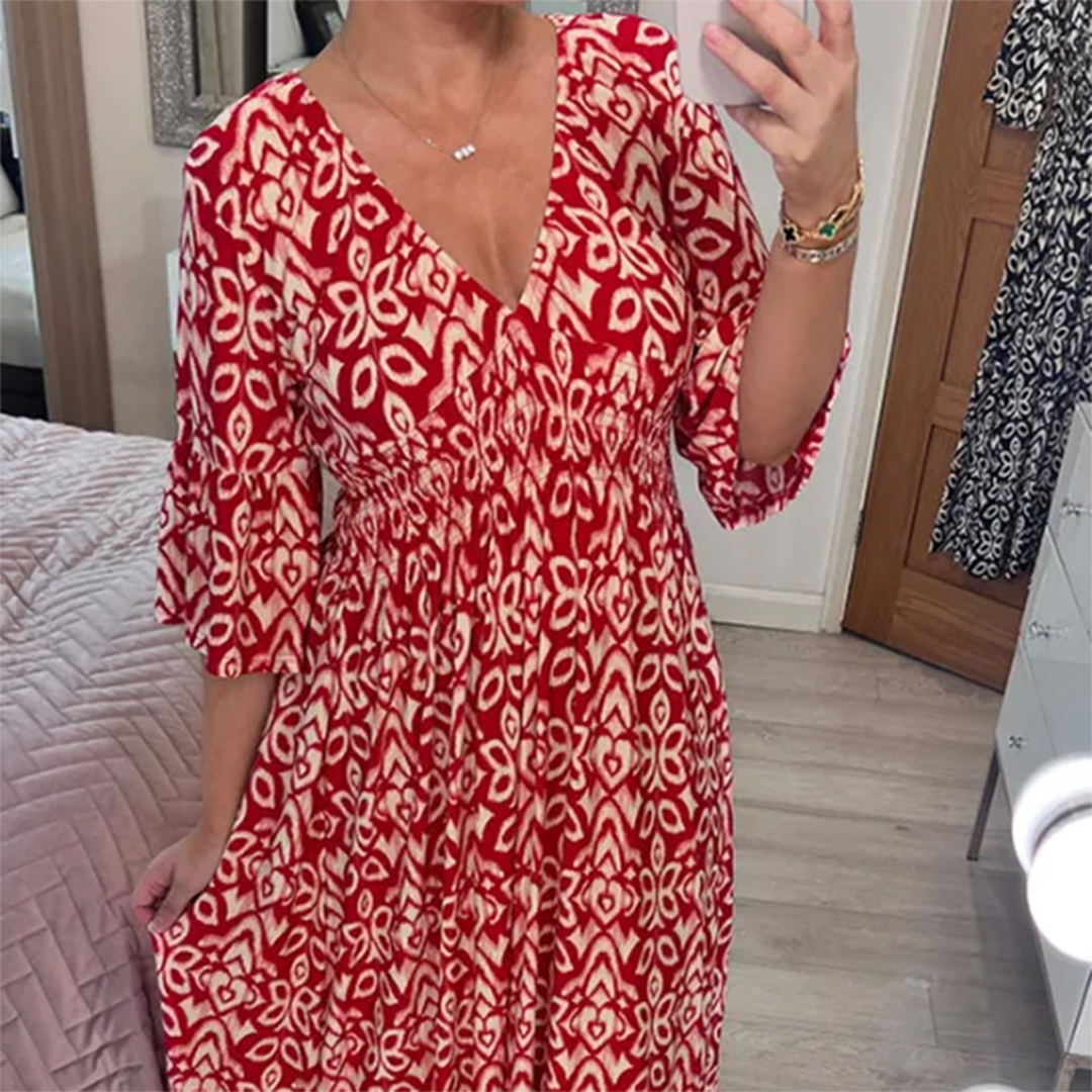 Valenzora | Casual V-neck maxi dress