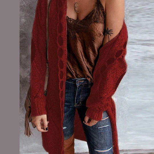 Valenzora | Modische Strickjacke mit Kapuze