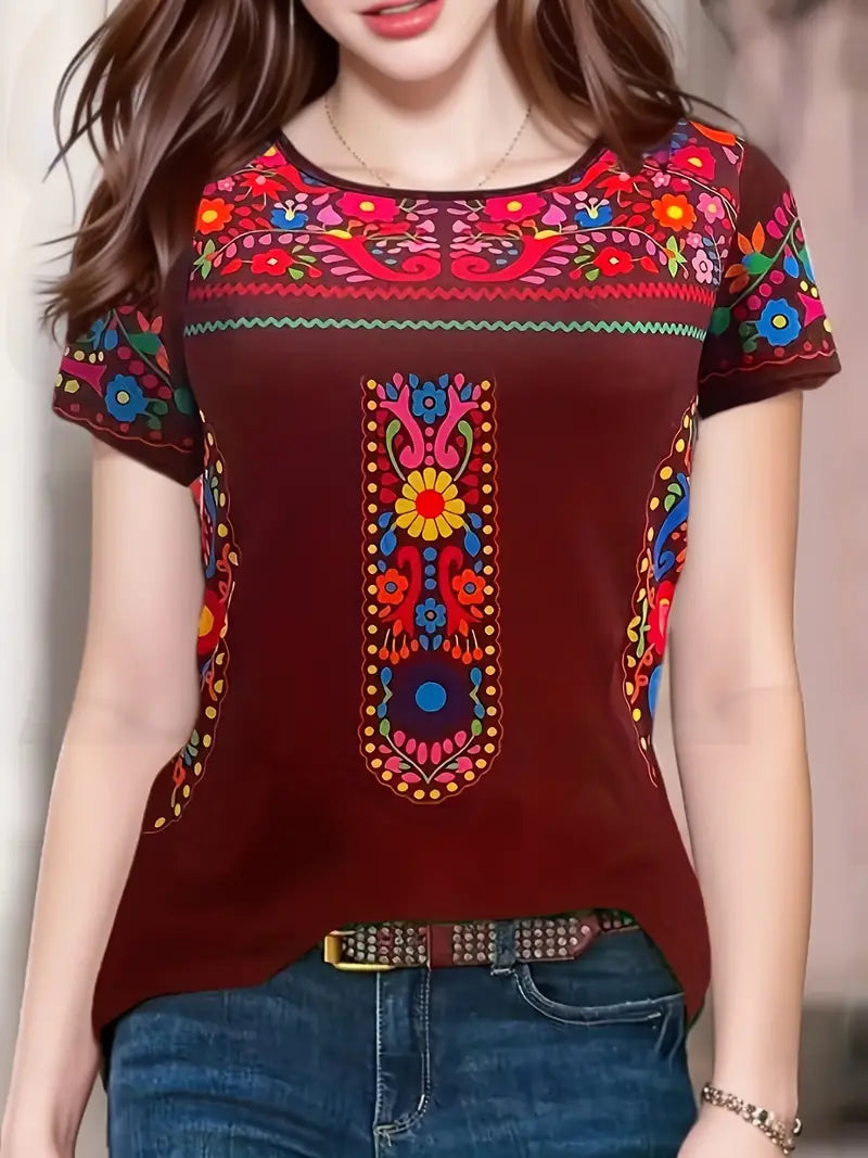 Valenzora | Ethical floral pattern T-shirt