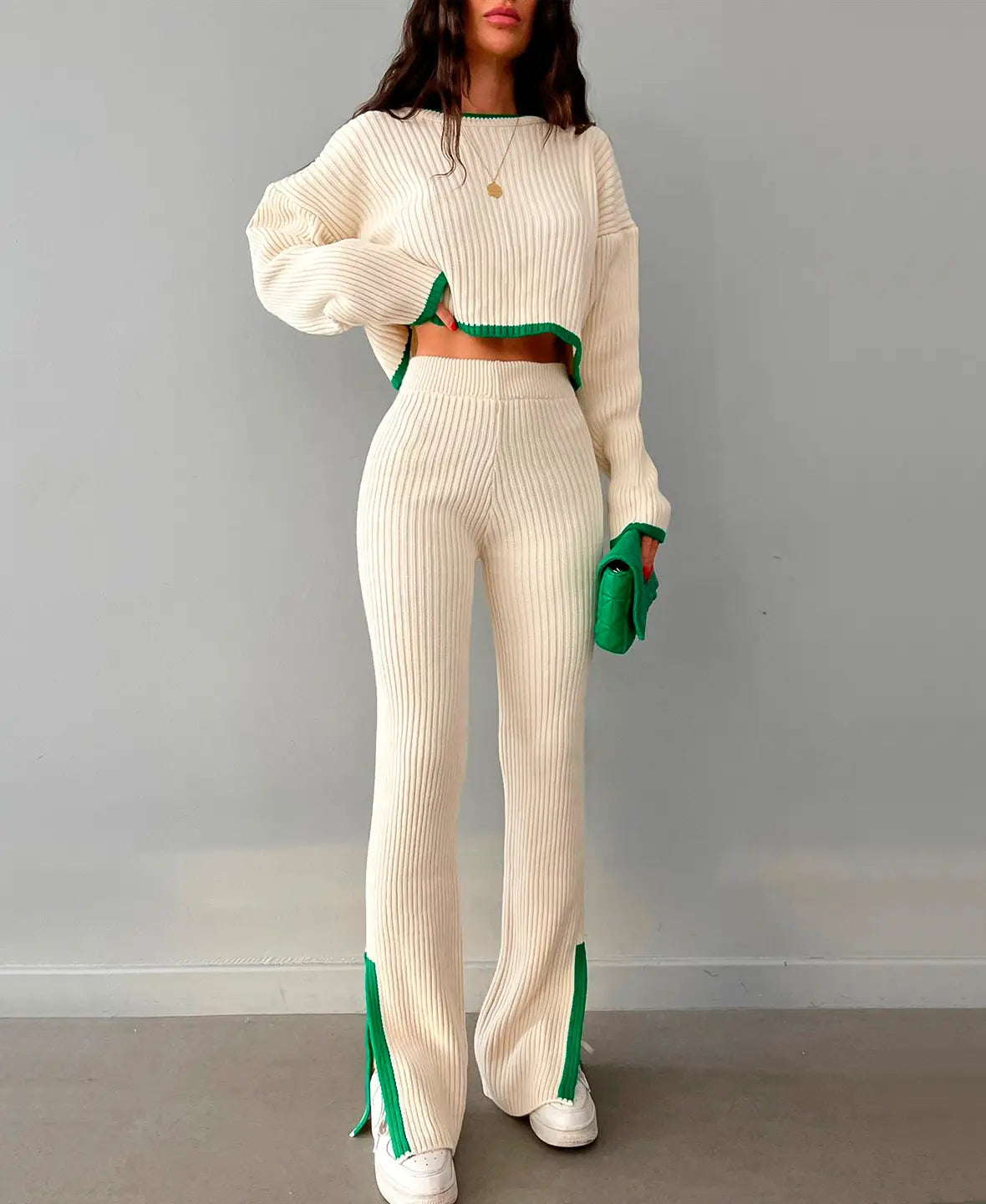 Valenzora | CROP SET MADE OF RIB KNIT