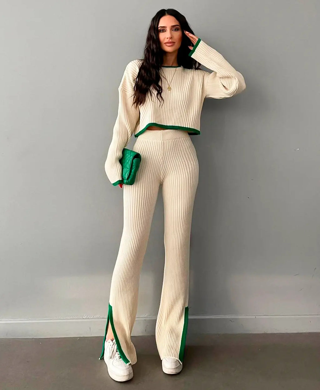 Valenzora | CROP SET MADE OF RIB KNIT