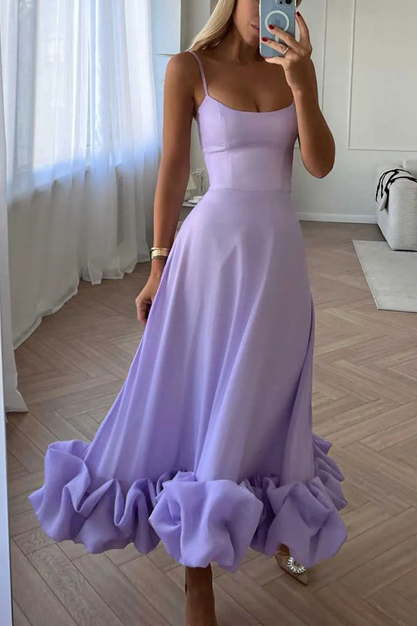 Valenzora | Strapless midi dress with ruffles for midnight ballets
