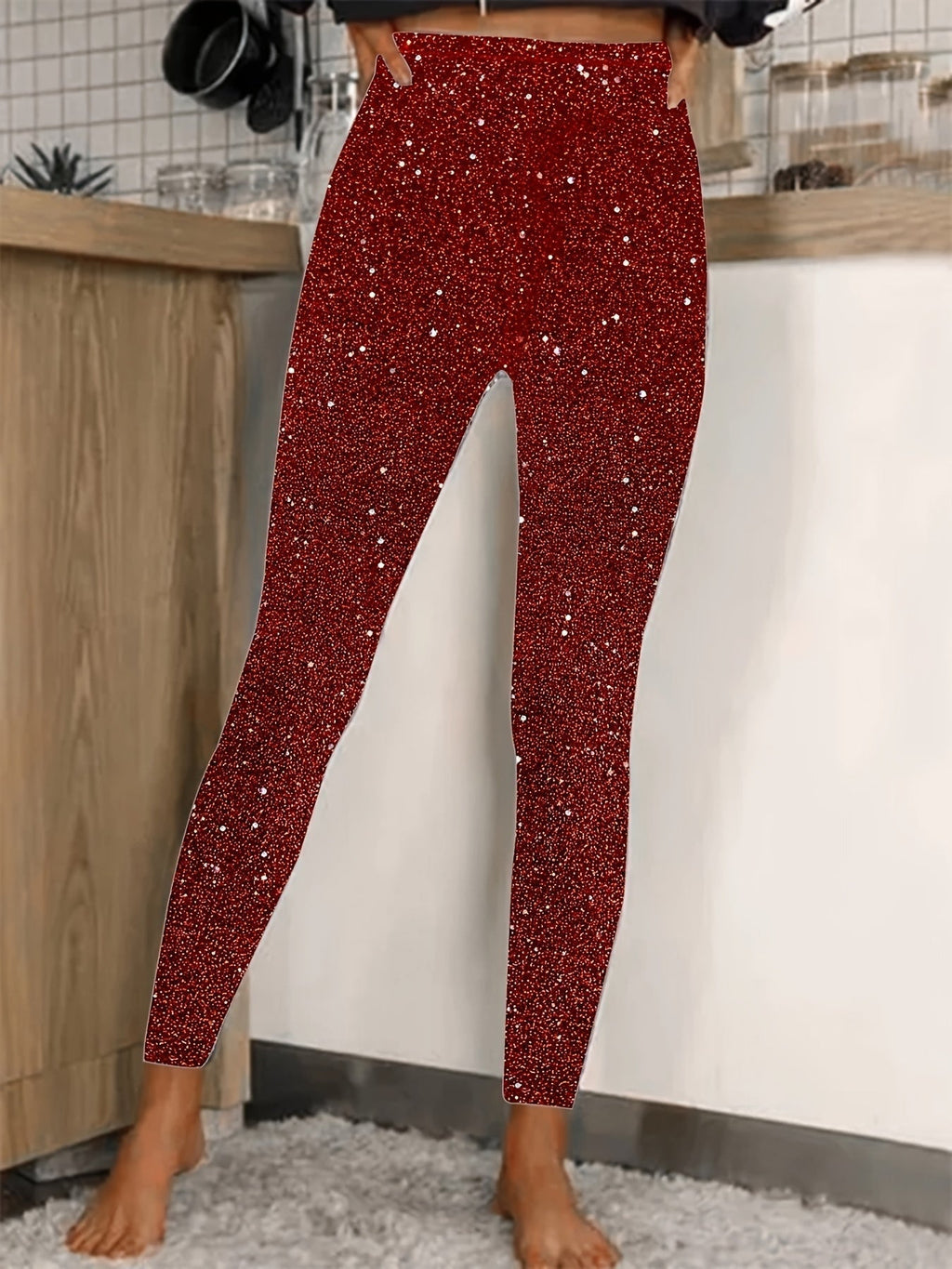 Valenzora | High-waisted sequin leggings Shiny & Comfortable
