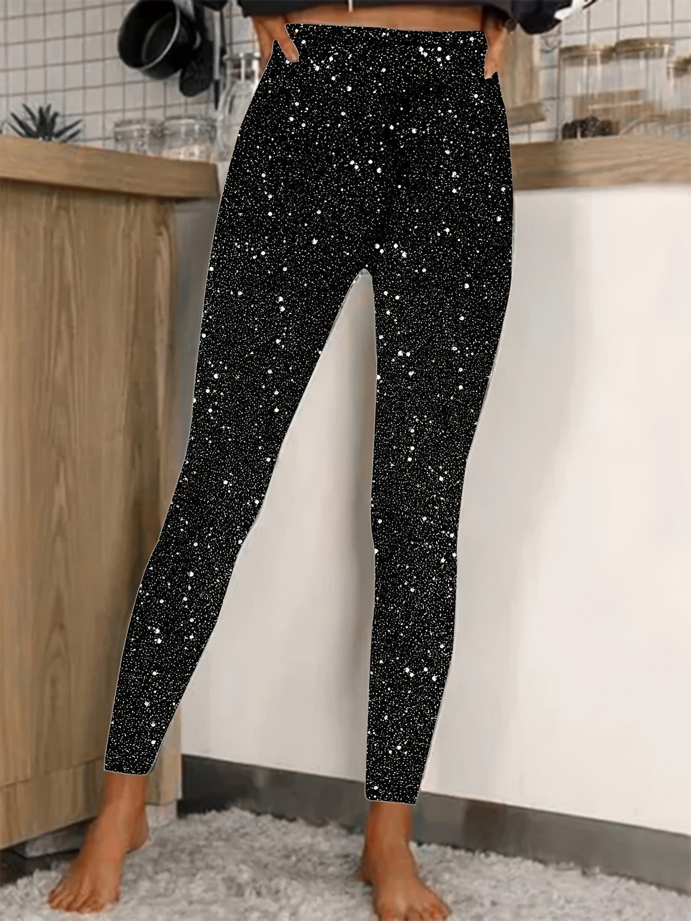 Valenzora | High-waisted sequin leggings Shiny & Comfortable