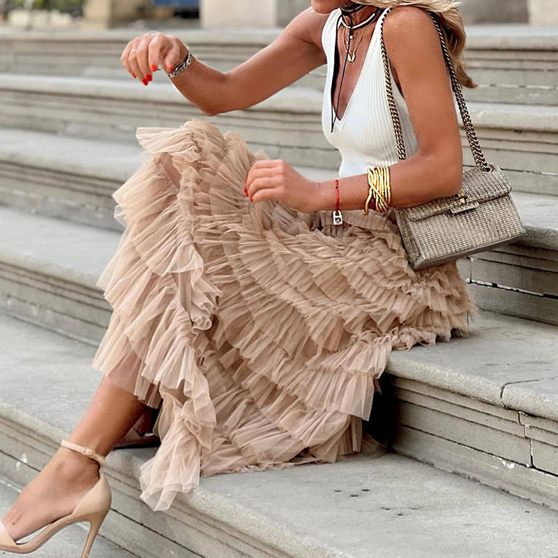 Valenzora | High waisted boho summer skirt maxi skirt
