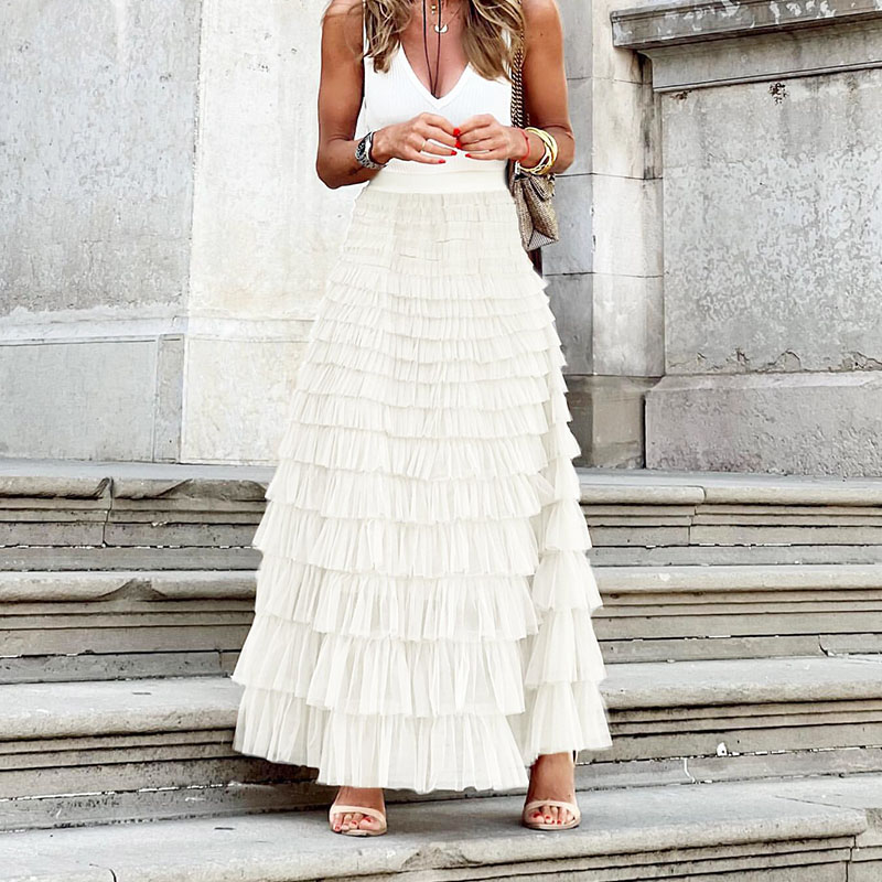 Valenzora | High waisted boho summer skirt maxi skirt