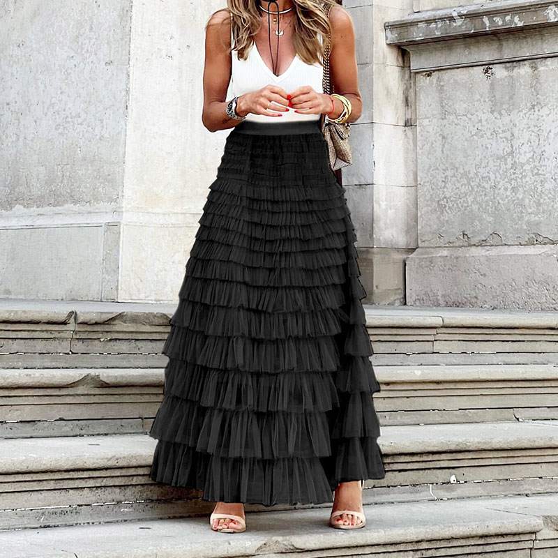 Valenzora | High waisted boho summer skirt maxi skirt