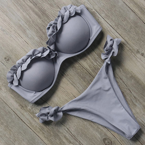 Valenzora | Push-up bikini set with ruffles for women