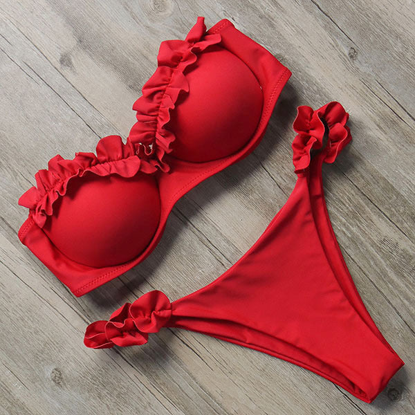 Valenzora | Push-up bikini set with ruffles for women