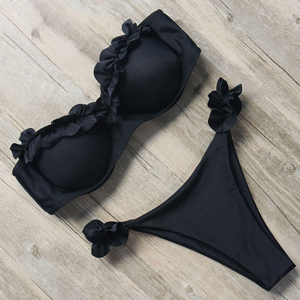 Valenzora | Push-up bikini set with ruffles for women