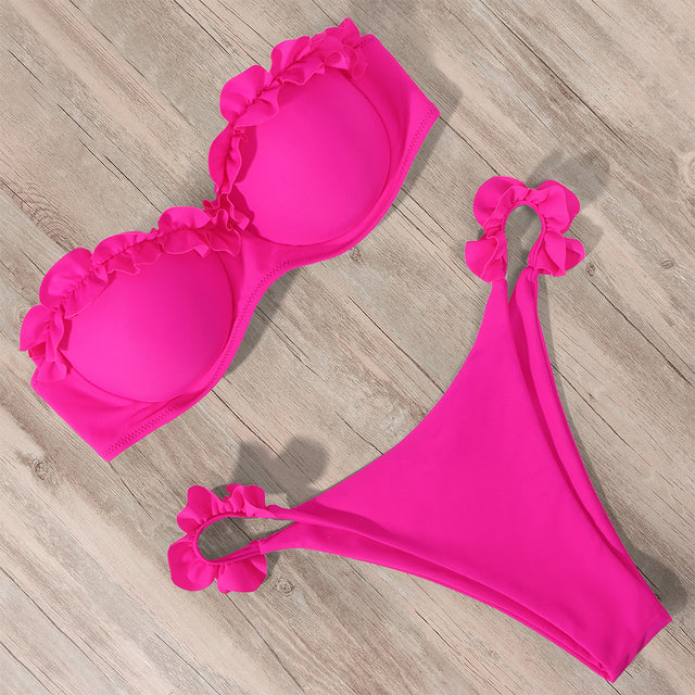 Valenzora | Push-up bikini set with ruffles for women