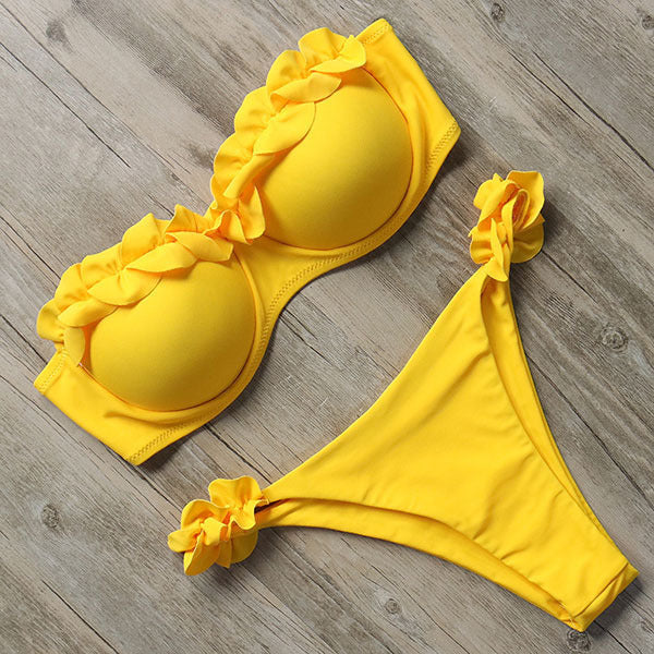Valenzora | Push-up bikini set with ruffles for women