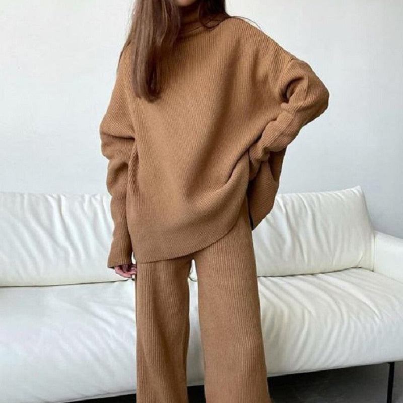 Valenzora | 3-piece knitted loungewear set - stylish women's loungewear