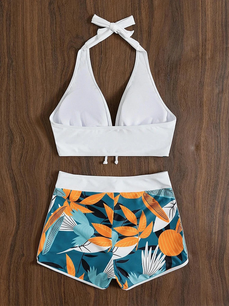 Valenzora | High-waisted printed bikini set