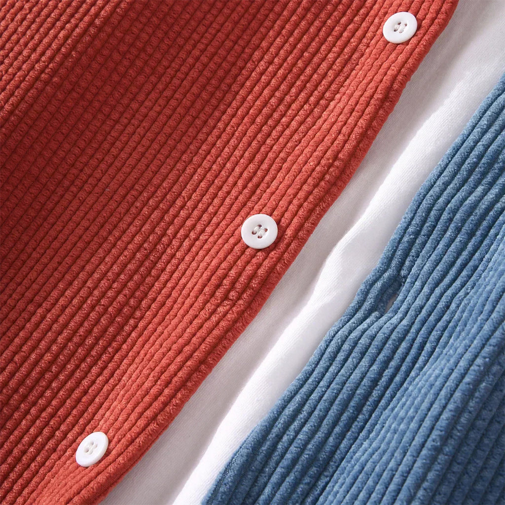 Valenzora | Two-tone corduroy shirt with contrast pocket