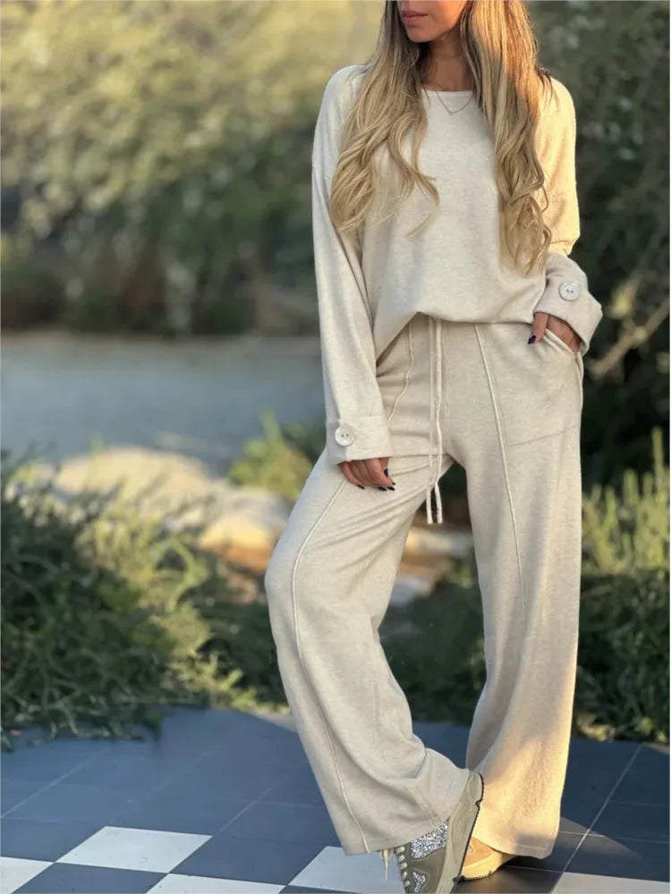 Valenzora | Casual 2-piece T-shirt and pants set – Comfortable and stylish for everyday and leisure