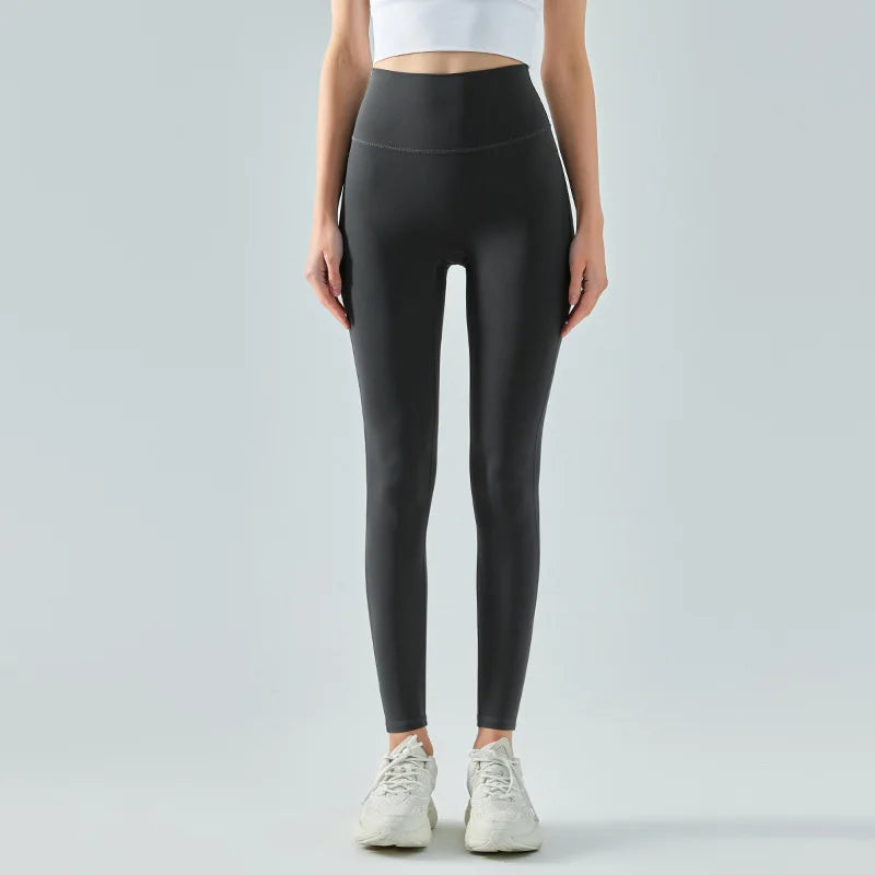 Valenzora | Emily Sportswear Naked High-Waisted Tight Yoga Pants Double-Sided Brushed Peach Butt-Lifting Running Sports Fitness Leggings