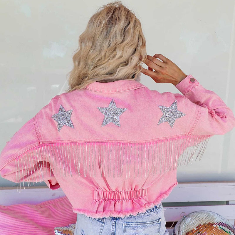 Valenzora - Denim jacket with fringe