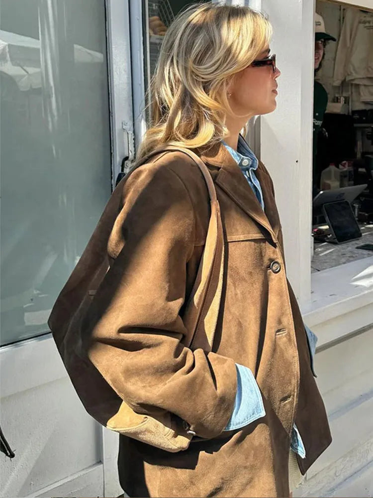 Valenzora | Klassische braune Wildlederjacke Jack
