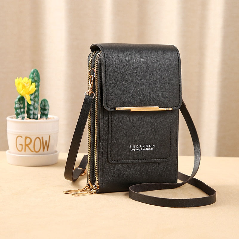Valenzora Leather Smartphone Clutch | Women's Handbag with Touchscreen Window