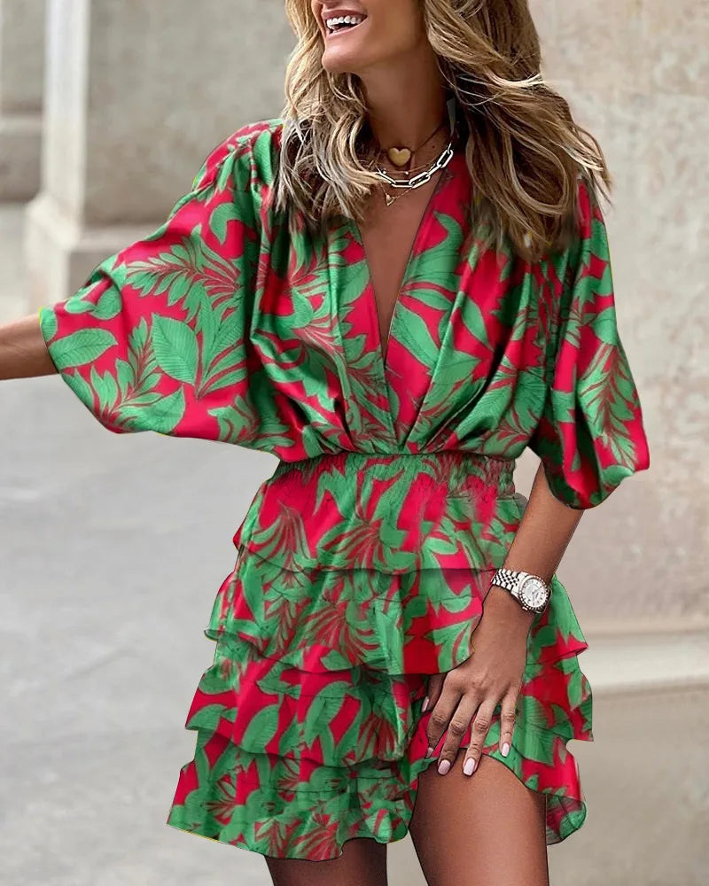 Valenzora - Stylish printed mini dress