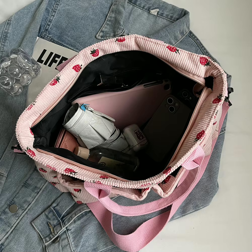 Valenzora | Erdbeer-Cordtasche