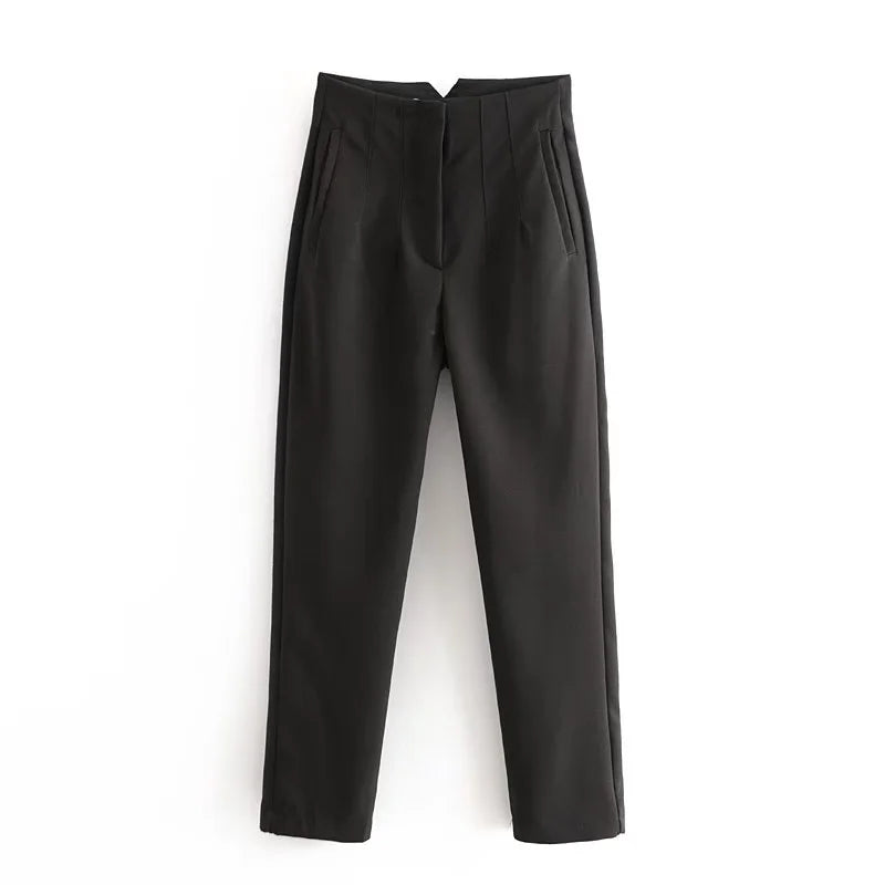 Valenzora Vintage trousers with straight zipper and high waist
