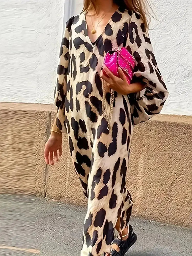 Valenzora | Leopardkleid mit Dreiviertelärmeln