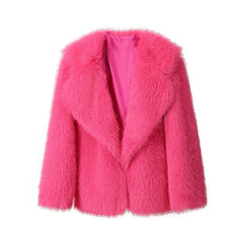 Valenzora - Slim Faux Fur Coat
