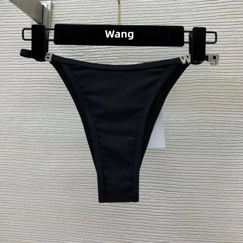 Valenzora | Neuer Strass-Buchstabe Wang Strandbikini Luxusmarke Designer Y2K Mode Sexy Damen Strandbikini Duo Set