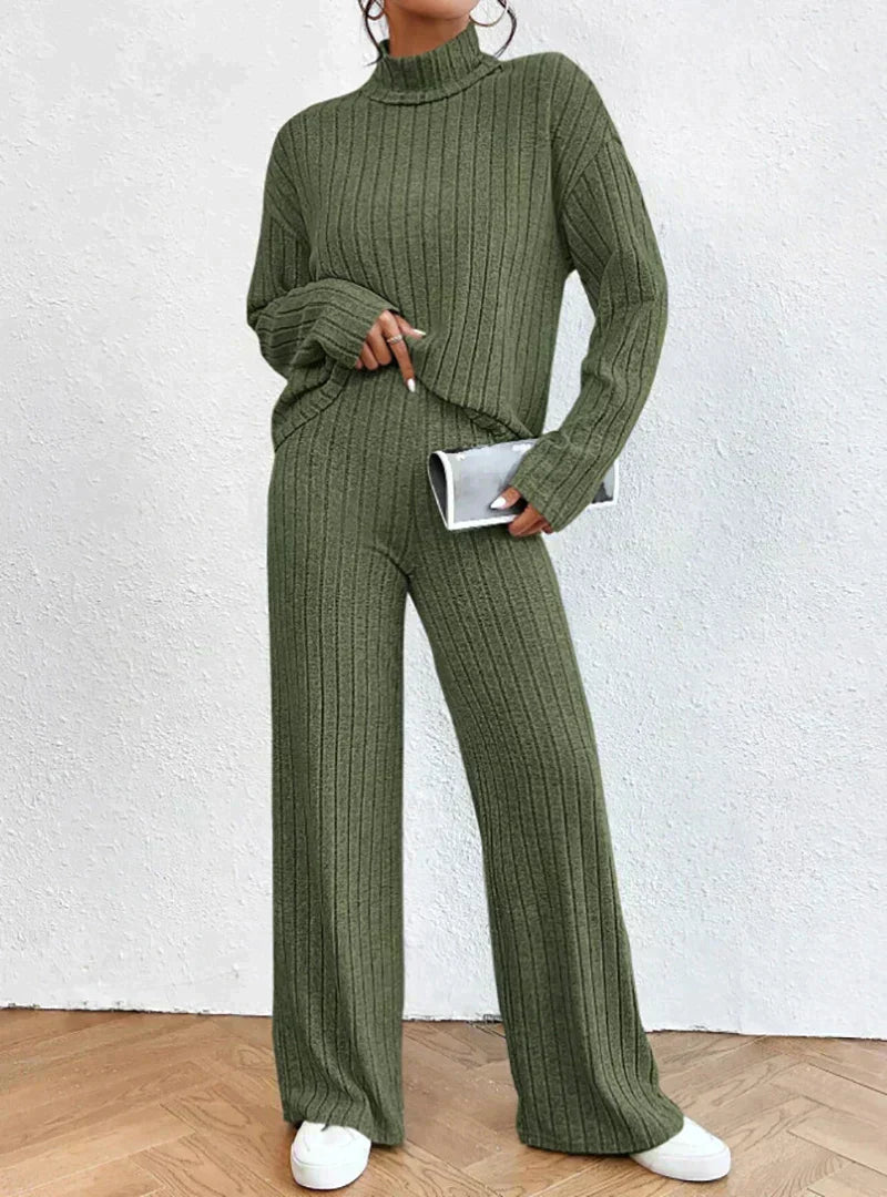 Darlene™ - Knit trousers and roll-neck sweater for women