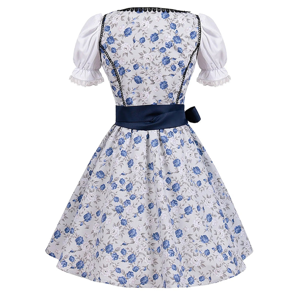 Valenzora | Short-sleeved lace Oktoberfest dress with apron