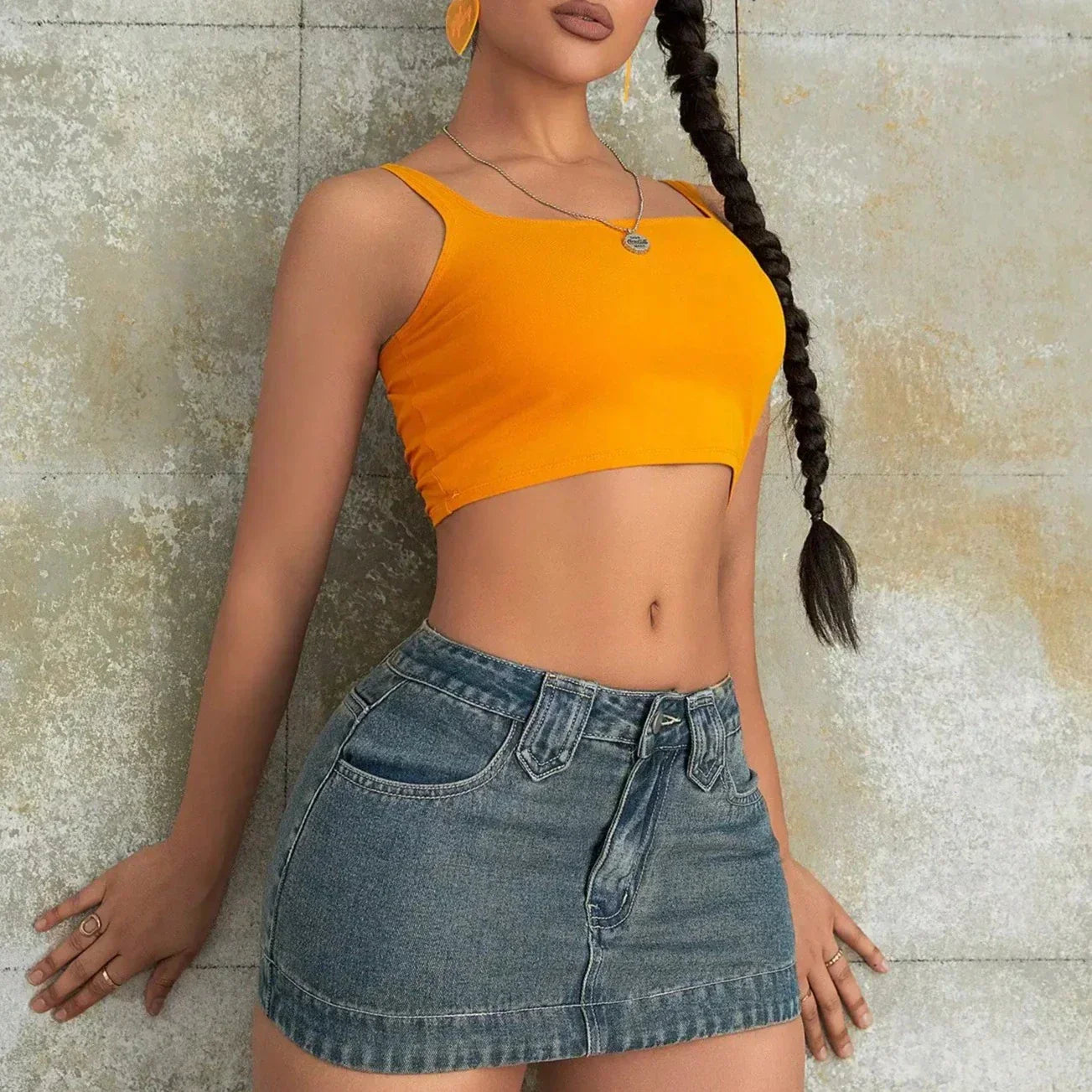 Valenzora | Low-waisted denim mini micro skirt